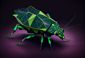 Aufkleber - Beautiful abstract illustration of an Stink bug background. Generative AI technology.
