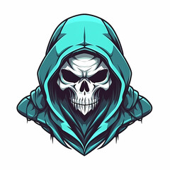 Wall Mural - Skull Gamer Hoodie Logo. Generative AI