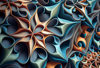 Poster - abstract fractal background with circles