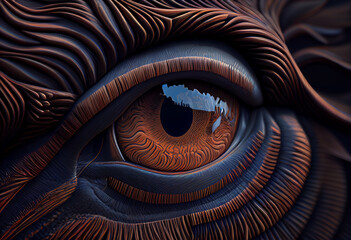 Aufkleber - Beautiful abstract illustration of an eye  background. Generative AI technology.
