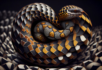 Poster - Beautiful abstract illustration of an snake background. Generative AI technology.
