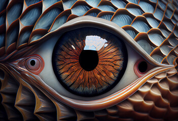 Aufkleber - eye of the sun concept, contemporary colors and mood social background. Generative AI technology	