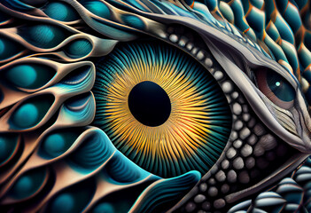 Leinwandbilder - eye of the sun concept, contemporary colors and mood social background. Generative AI technology	