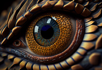 Aufkleber - eye of the sun concept, contemporary colors and mood social background. Generative AI technology	
