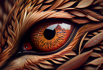 Aufkleber - eye of the sun concept, contemporary colors and mood social background. Generative AI technology	