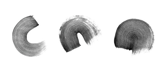 Wall Mural - abstract vector paint smears set. hand drawn design element. black ink marks on white background. gr