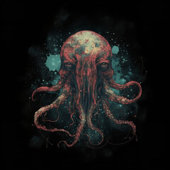 Poster - giant octopus monster Generative AI