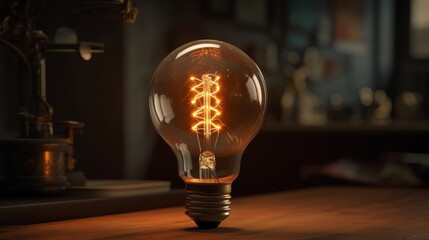 Poster - Creative brainy smart ideation Light Bulb. Generative ai