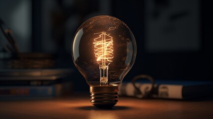 Aufkleber - Creative brainy smart ideation Light Bulb. Generative ai