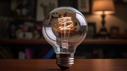 Poster - Creative brainy smart ideation Light Bulb. Generative ai
