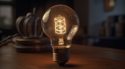 Poster - Creative brainy smart ideation Light Bulb. Generative ai