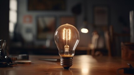 Poster - Creative brainy smart ideation Light Bulb. Generative ai