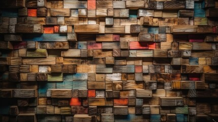 Poster - Wood Aged Art. Generative ai