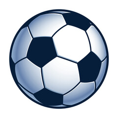 Wall Mural - football ball - color vector silhouette symbol illustration of soccer ball, white background
