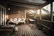 A covered deck ideal for relaxing outdoors. Generative AI