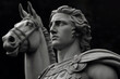 Alexander the Great sculpture statue who was the son of Phillip II the king of Macedonia who became a great military leader known for his bravery, computer Generative AI stock illustration