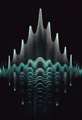 Wall Mural - Audio soundwave scope signal as an abstract background depicting a sampled music sound wave frequency in a recording studio showing its amplitude, computer Generative AI stock illustration image