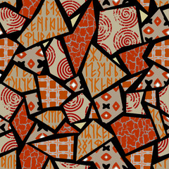 Poster - Vector ethnic tribal pattern. Seamless art image.