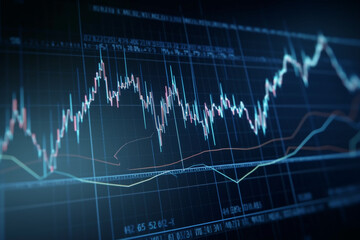 Poster - Graph of Stock Market Investments and Trading,  Generative AI	