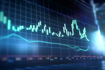 Poster - Rising Graph of Stock Market Investments and Trading,  Generative AI	