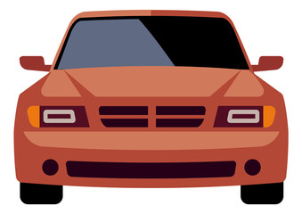 Canvas Print - Pickup truck front view. Cargo car icon