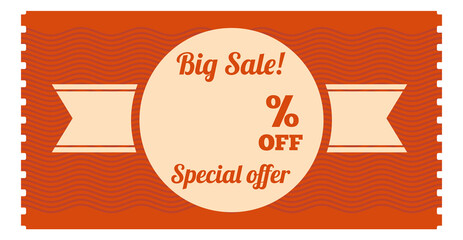 Canvas Print - Special offer vintage coupon. Retro sale ticket