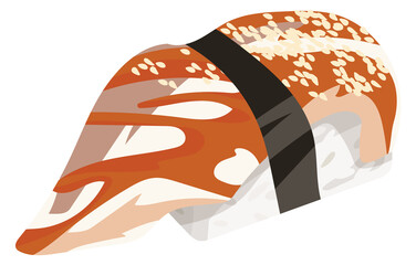 Sticker - Anago sushi. Japanese rice dish. Asian food