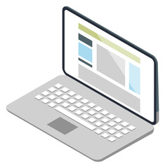 Poster - Isometric laptop icon. Mobile computer. Notebook screen