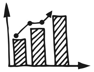 Poster - Statistic chart doodle. Business diagram ink sketch