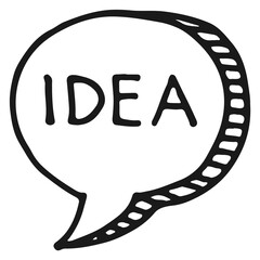 Wall Mural - idea comic bubble sketch. speech cloud doodle