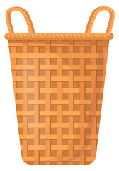 Wall Mural - Rustic hamper. Handmade rattan basket cartoon icon