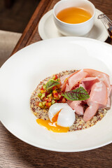 Sticker - Quinoa with Ham and Poached Eggs