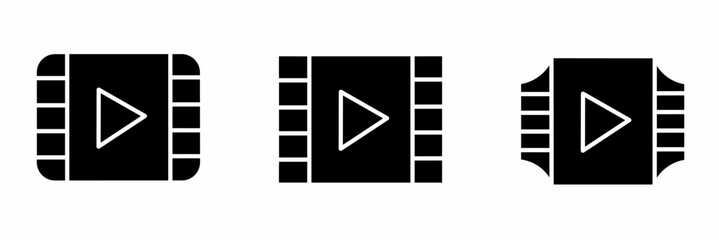 Poster - Video player icon illustration. Video player icon set for business. Stock vector.