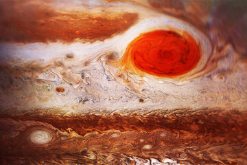 Wall Mural - the planet jupiter on a dark background. elements of this image furnished nasa.