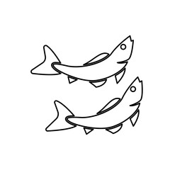 Wall Mural - fish icon on a white background, vector illustration