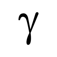 Gamma Greek letter icon , Gamma symbol - black vector illustration