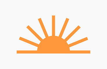 Wall Mural - sunset sun icon.