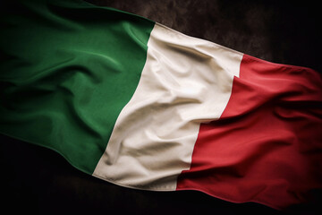 Wall Mural - Flag of Italy silk. AI Generated