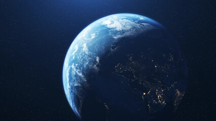 Wall Mural - planet earth and europe seen from space