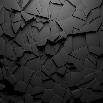 Black polygonal geometric background. Luxury dark banner