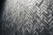 3D concrete mosaic wall with stacked herringbone brick tiles in a polished block background. Rendered with a semigloss finish. Generative AI