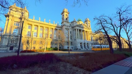 Sticker - Ethnographic Museum on Lajos Kossuth Square, Budapest, Hungary