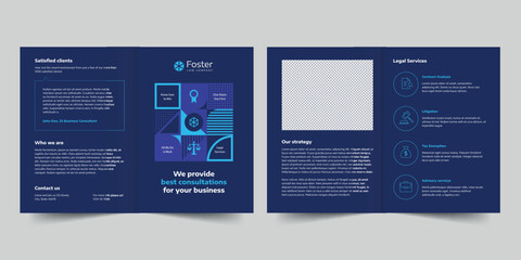 Wall Mural -  Law Company bifold brochure template. A clean, modern, and high-quality design bifold brochure vector design. Editable and customize template brochure