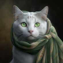 Green Eyed Cat With Deep Look