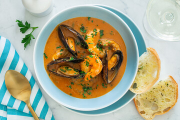 Canvas Print - Traditional Marseille Bouillabaisse fish soup