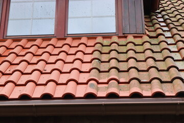 Cleaning the roof from lichen and moss before and after effect