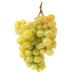 Wall Mural - White grapes bunch branch in PNG isolated on transparent background