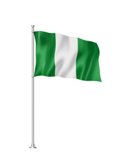 Wall Mural - Nigerian flag isolated on white