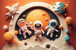 astronaut kids in space for Educational science concept, Generative AI