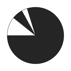 Poster - Circular statistical graphic flat line black white vector icon. Data management. Editable cartoon style element. Simple isolated outline spot illustration for web graphic design and animation